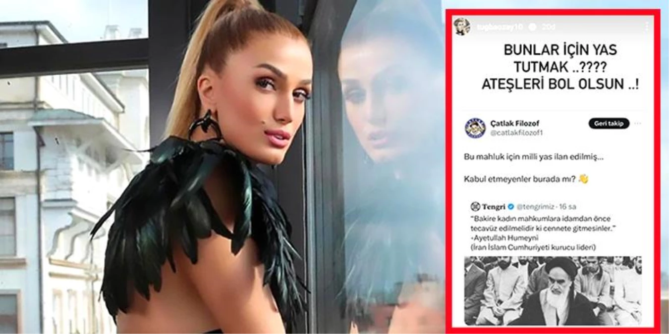 Milli yasa tepki veren ünlü manken: 'Bunlar için yas tutmak. Ateşleri bol olsun'